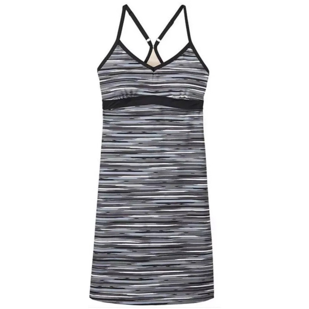 Athleta Swim Dress Size SMALL Shorebreak Black  Racerback  Stretch Adjustable